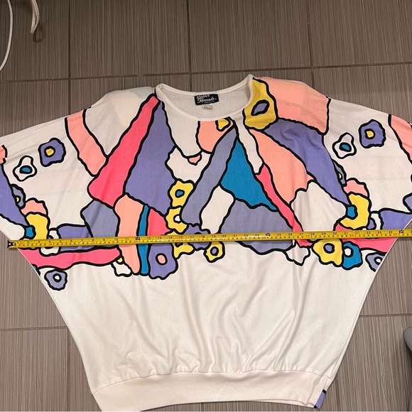 Vintage Abstract Geometric Shirt Oversized Colorful Peter Max vibes 2X 80s 90s - Picture 6 of 15